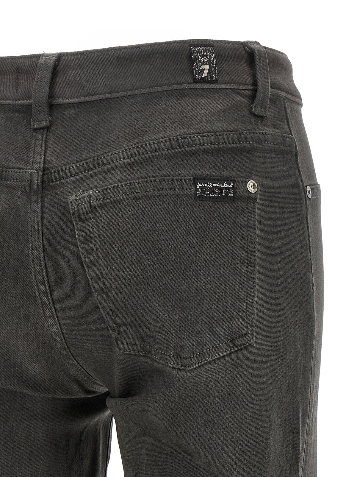 2026 New Arrival 7 For All Mankind Gray Cotton Straight-Leg Jeans