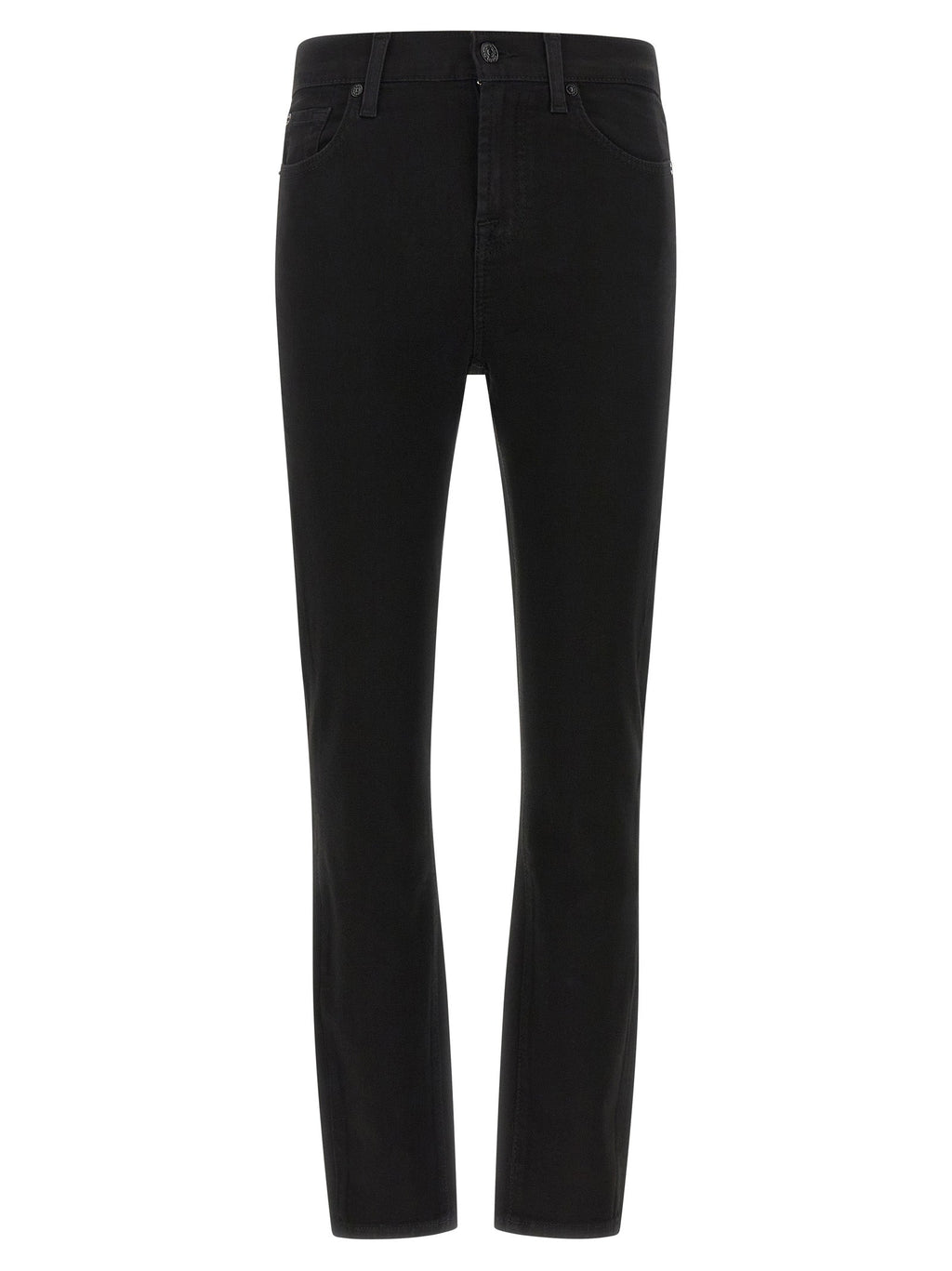 2026 New Arrival 7 For All Mankind Black Cotton Skinny Jeans