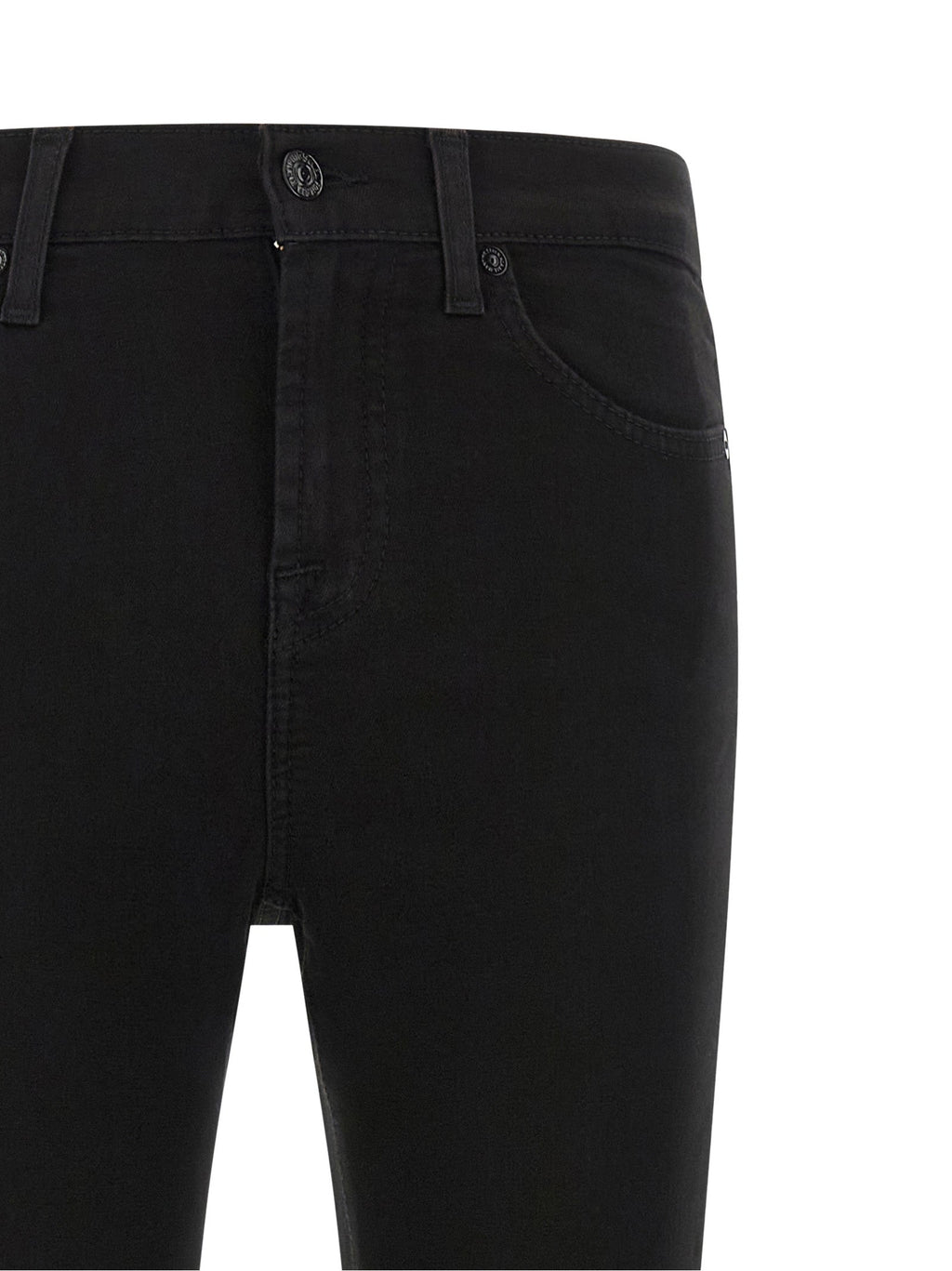 2026 New Arrival 7 For All Mankind Black Cotton Skinny Jeans
