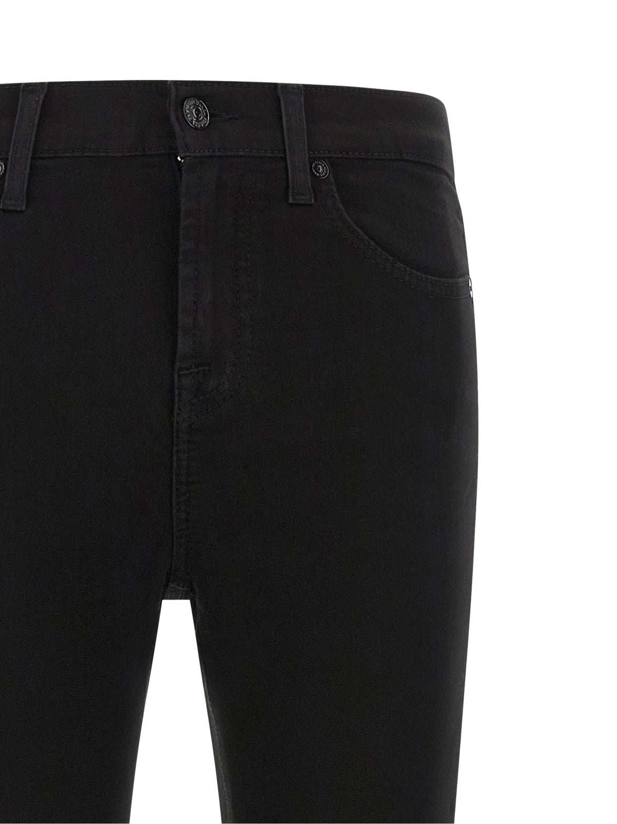 2026 New Arrival 7 For All Mankind Black Cotton Skinny Jeans