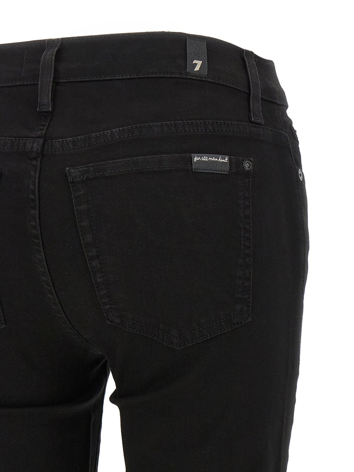 2026 New Arrival 7 For All Mankind Black Cotton Skinny Jeans