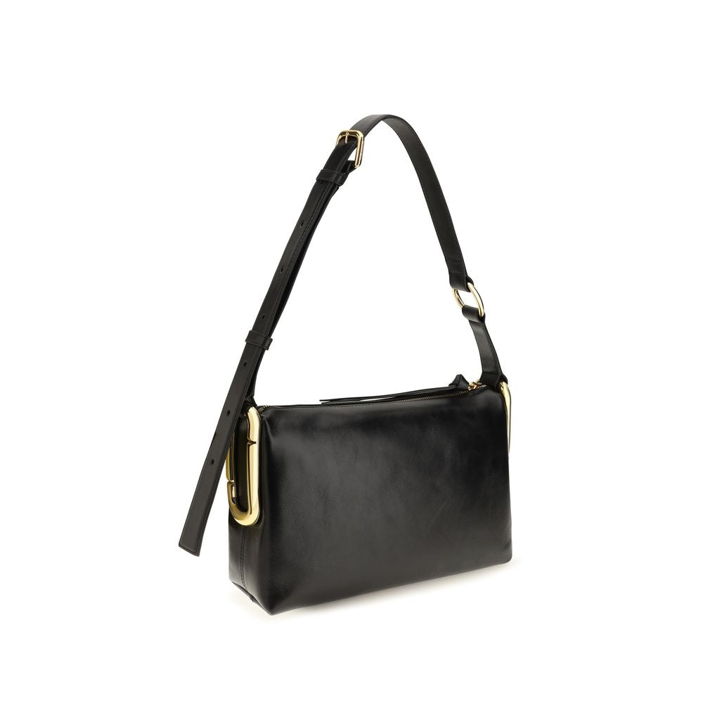 2026 New Arrival Marc Jacobs Black Calf Leather Bos Taurus Shoulder Bag