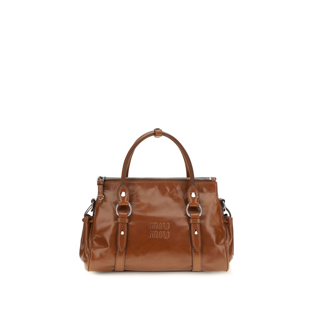 2026 New Arrival Miu Miu Brown Calf Leather Bos Taurus Handbag