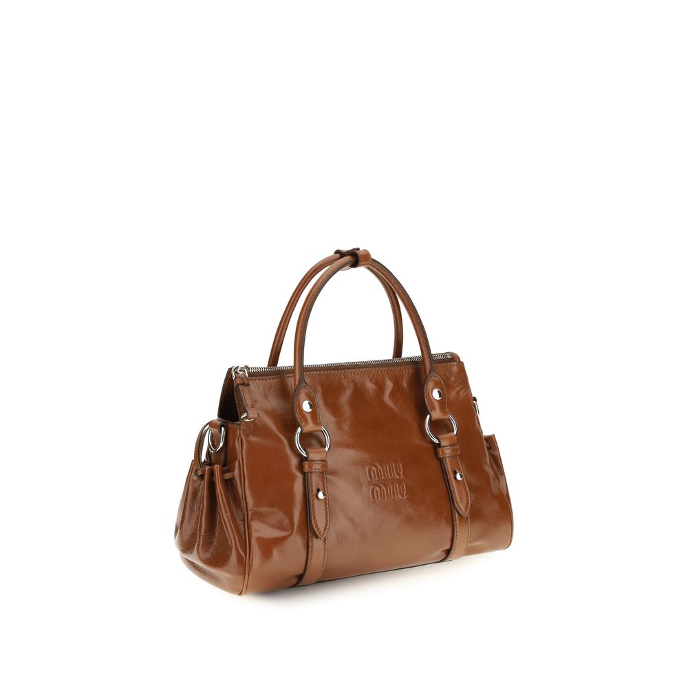 2026 New Arrival Miu Miu Brown Calf Leather Bos Taurus Handbag