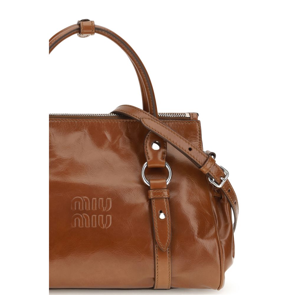 2026 New Arrival Miu Miu Brown Calf Leather Bos Taurus Handbag