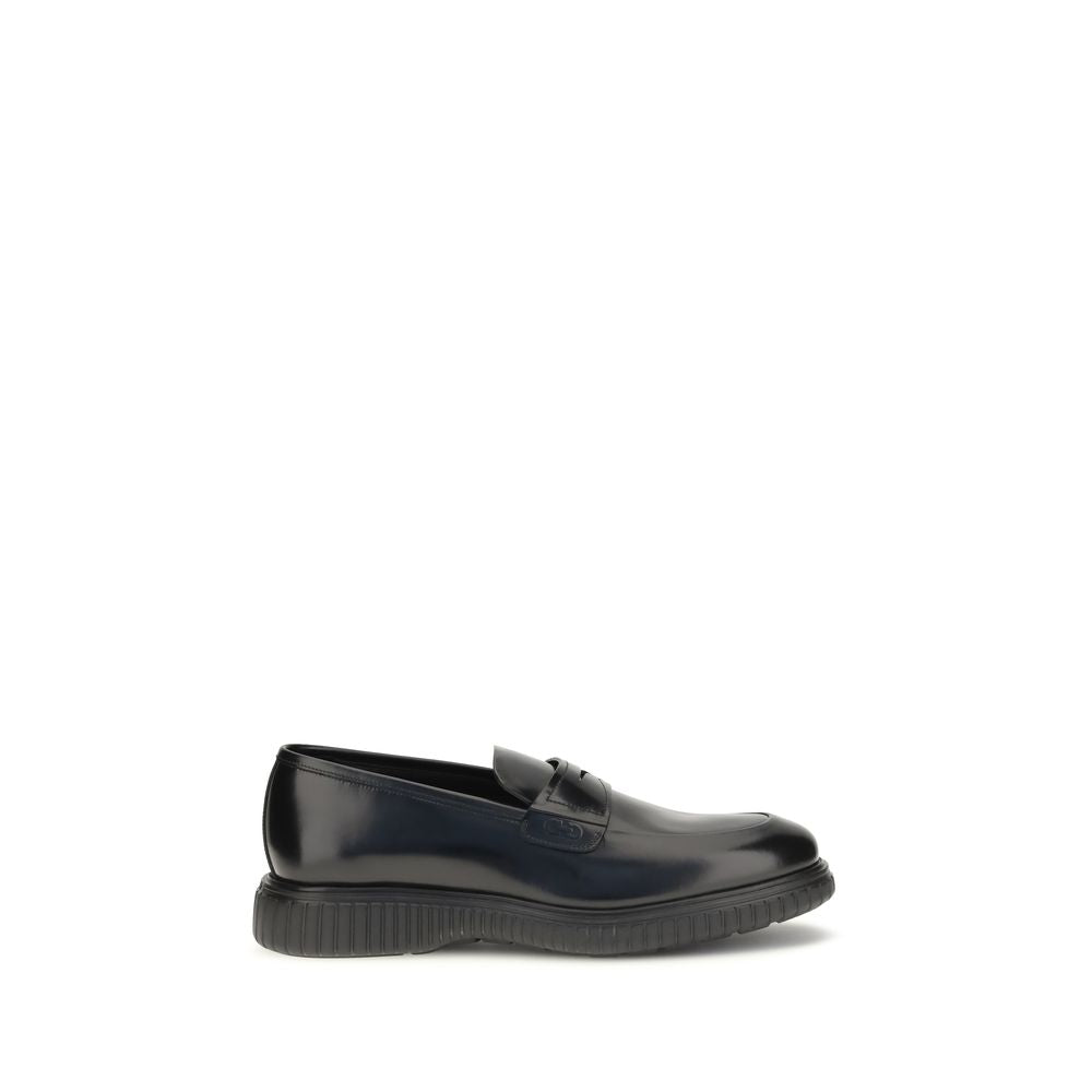2026 New Arrival Ferragamo Black Calf Leather Bos Taurus Slip-On Loafers