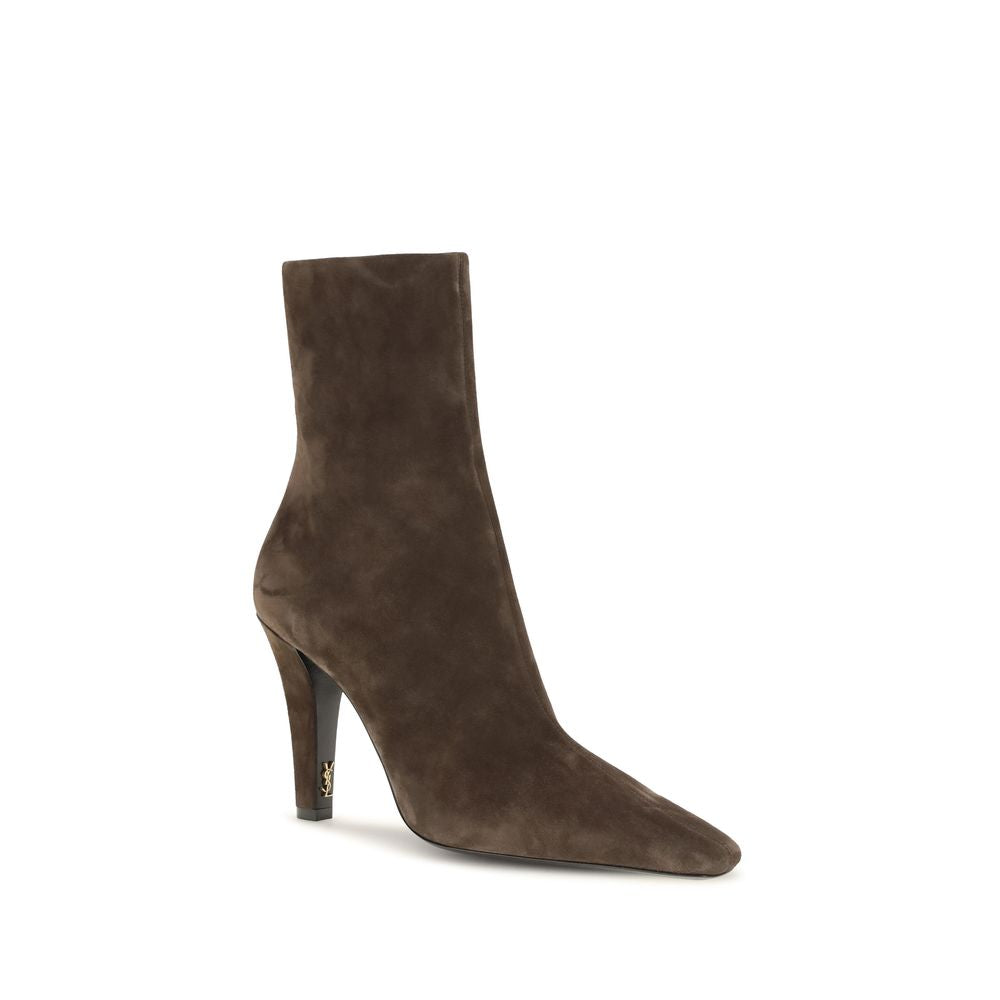 2026 New Arrival Saint Laurent Brown Calf Leather Bos Taurus Ankle Boots