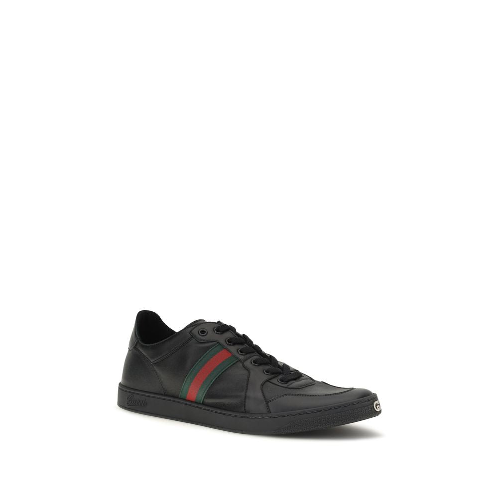 2026 New Arrival Gucci Black Calf Leather Bos Taurus Low Top Sneakers