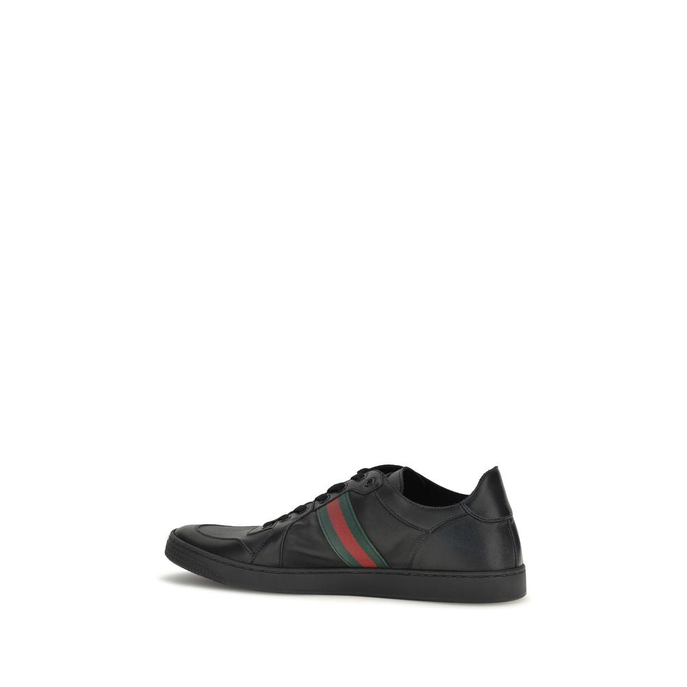 2026 New Arrival Gucci Black Calf Leather Bos Taurus Low Top Sneakers