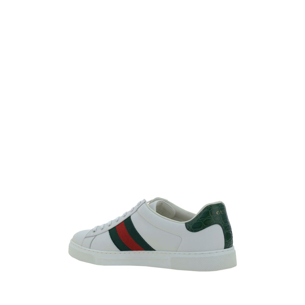 2026 New Arrival Gucci White Calf Leather Bos Taurus Low Top Sneakers