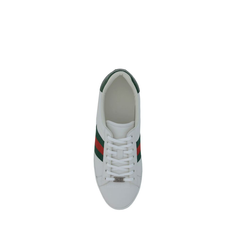 2026 New Arrival Gucci White Calf Leather Bos Taurus Low Top Sneakers