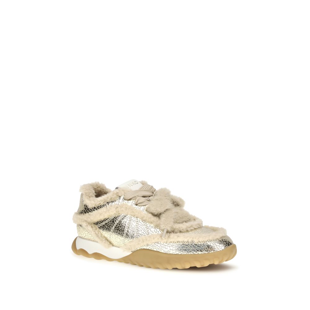 2026 New Arrival PINKO Silver Calf Leather Bos Taurus Chunky Sneakers