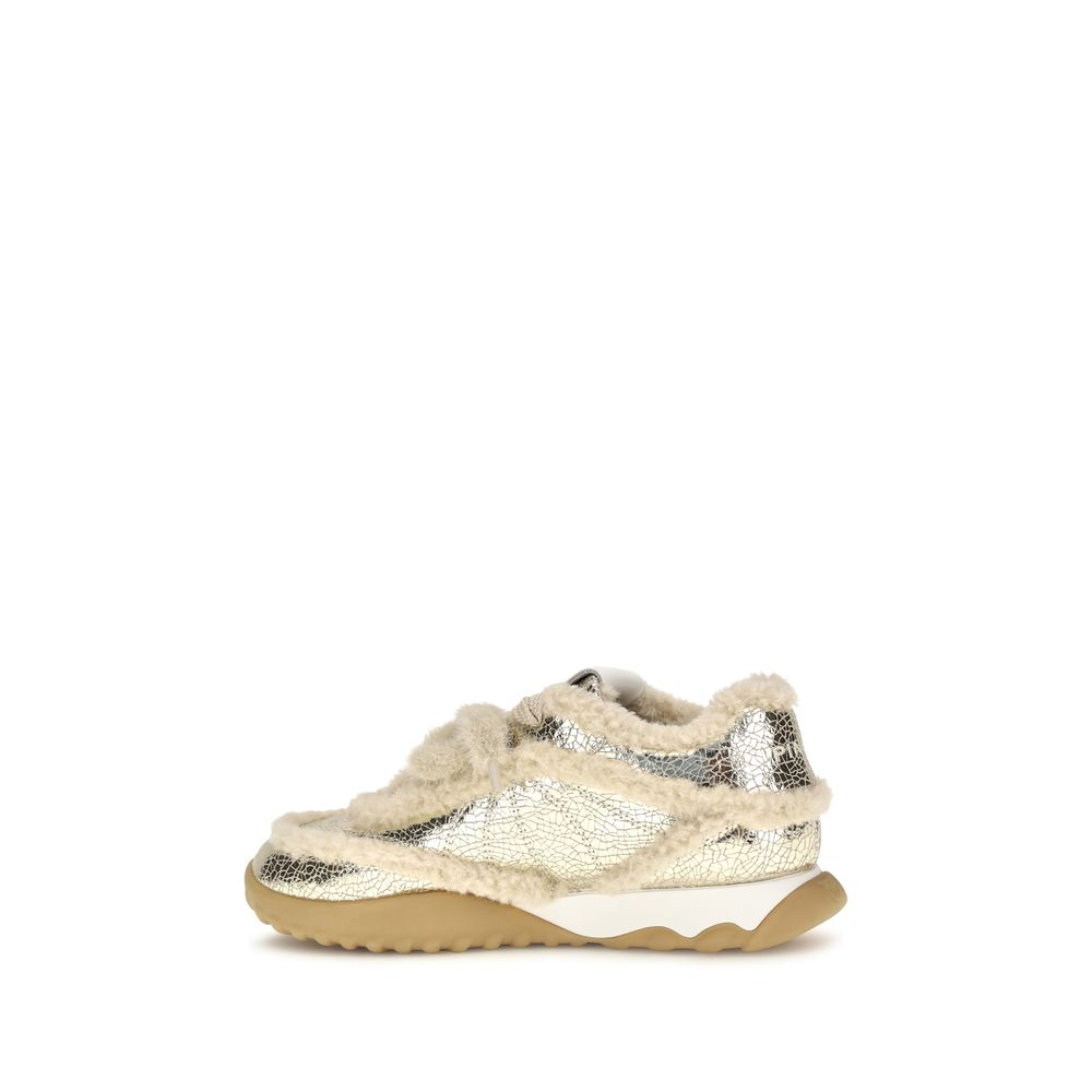 2026 New Arrival PINKO Silver Calf Leather Bos Taurus Chunky Sneakers