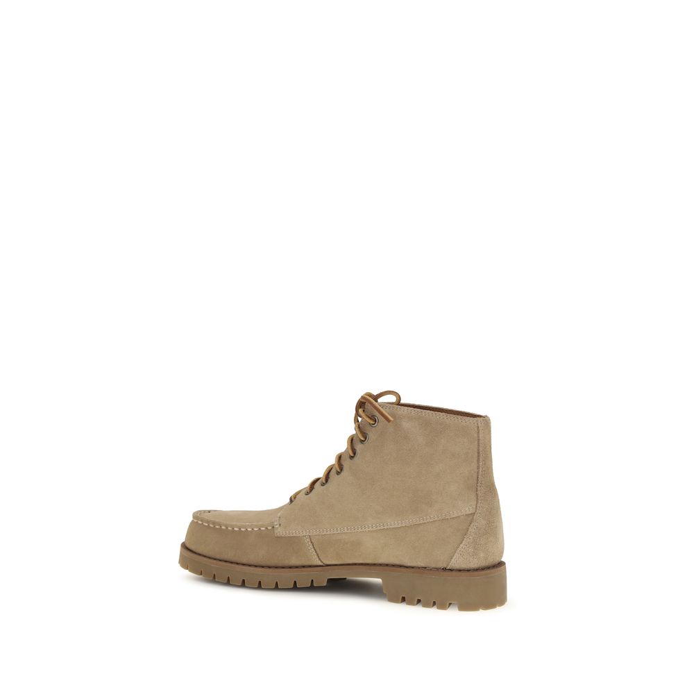 2026 New Arrival Sebago Beige Calf Leather Bos Taurus Lace-Up Boots