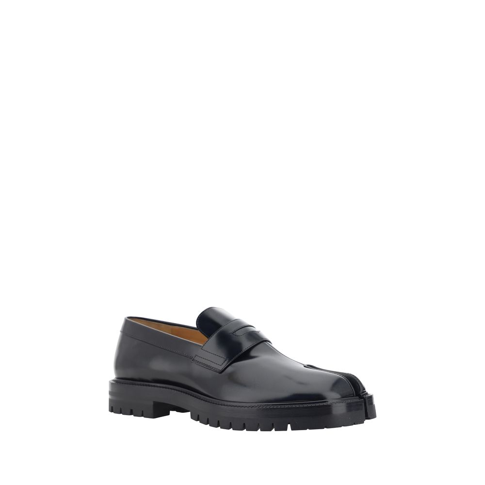 2026 New Arrival Maison Margiela Black Calf Leather Bos Taurus Slip-On Loafers