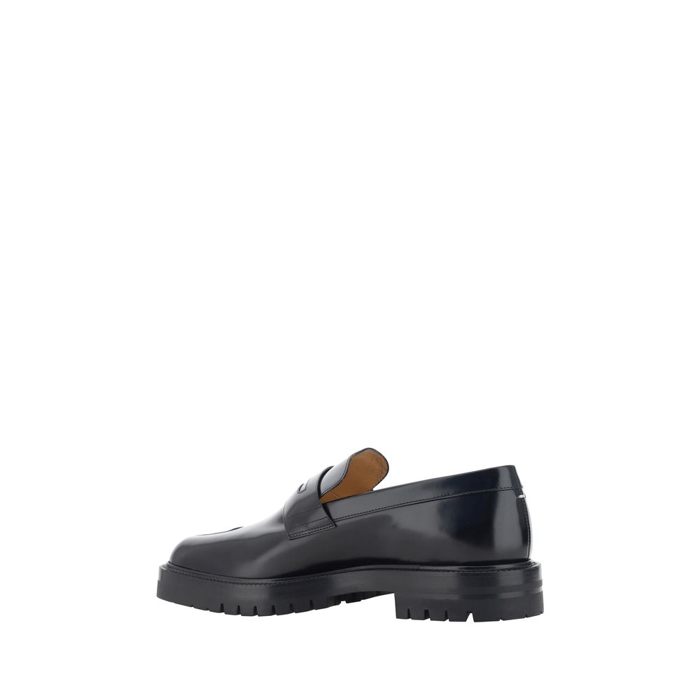 2026 New Arrival Maison Margiela Black Calf Leather Bos Taurus Slip-On Loafers