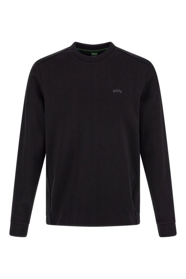 2026 New Arrival Hugo Boss Elegant Black Cotton Round Neck Sweatshirt