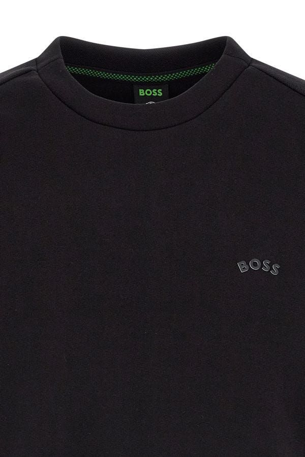 2026 New Arrival Hugo Boss Elegant Black Cotton Round Neck Sweatshirt