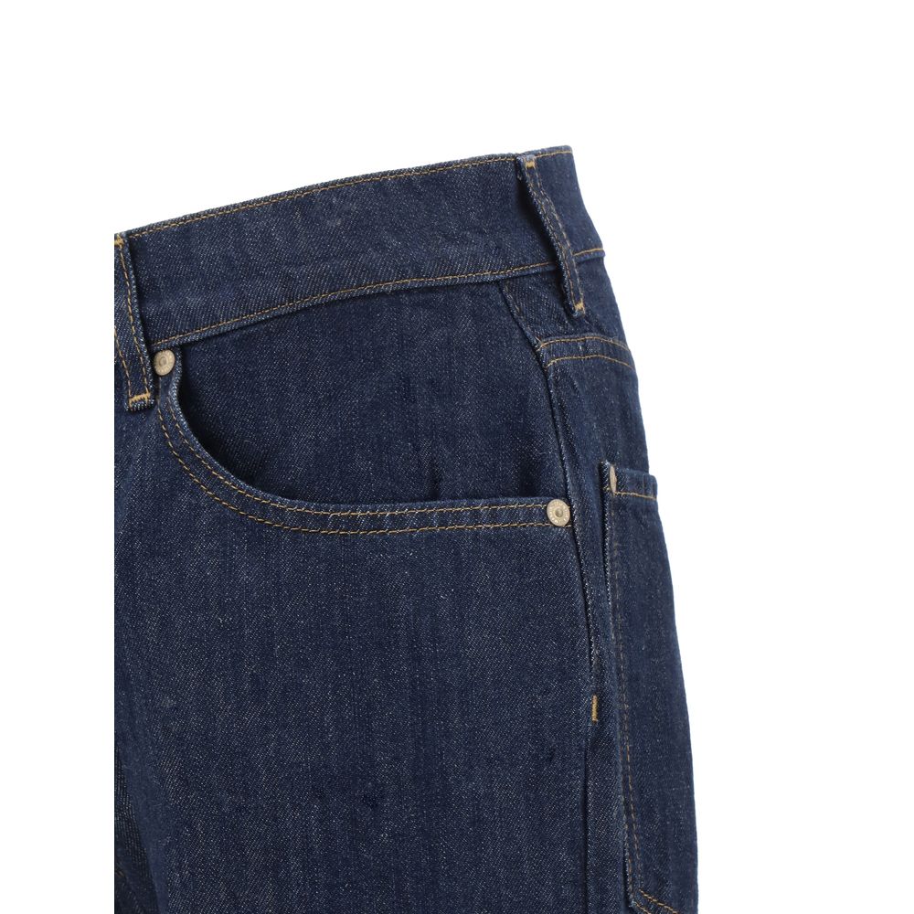 2026 New Arrival 7FOR Blue Cotton Straight-Leg Jeans