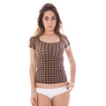 2026 New Arrival A-Style Brown Nylon Tops & T-Shirt