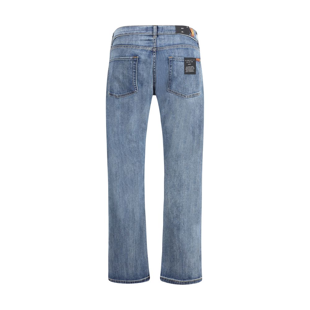 2026 New Arrival 7FOR Blue Cotton Straight-Leg Jeans
