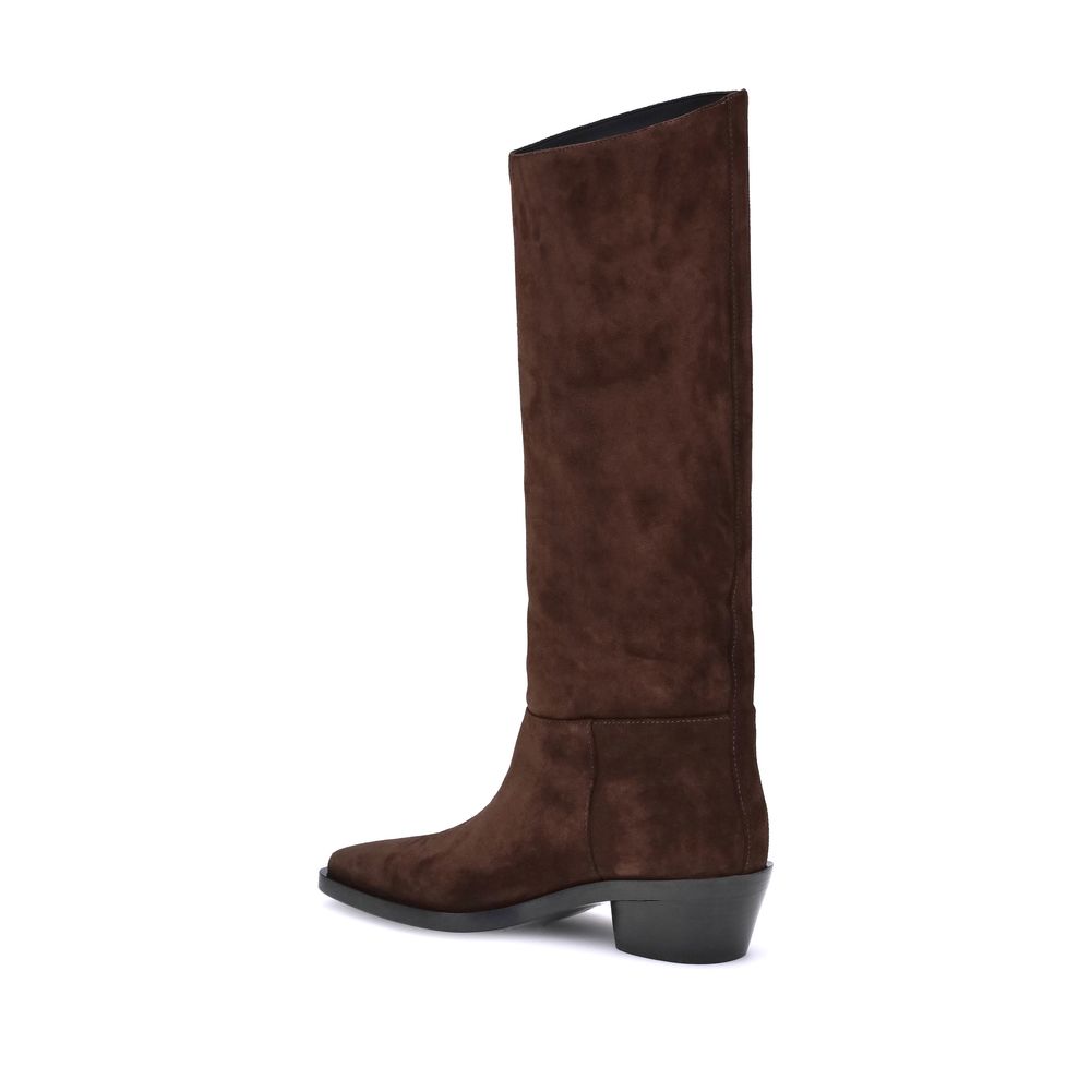 2026 New Arrival Proenza Schouler Brown Calf Leather Bos Taurus Ankle Boots
