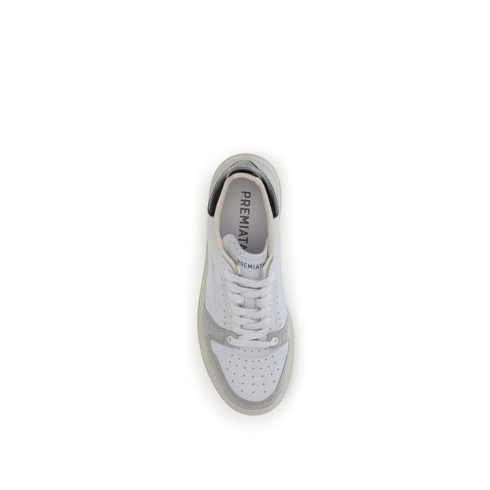 2026 New Arrival Premiata White Calf Leather Bos Taurus Low Top Sneakers