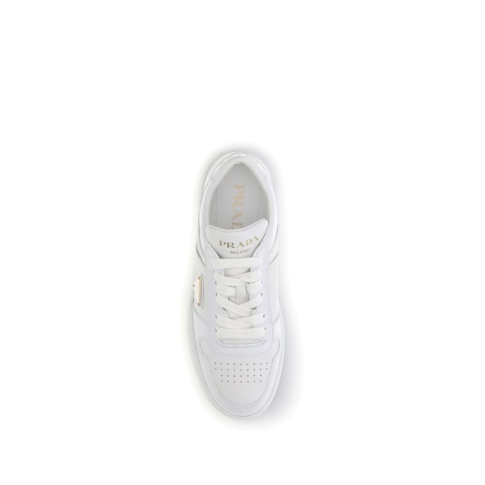 2026 New Arrival Prada White Calf Leather Bos Taurus Platform Sneakers