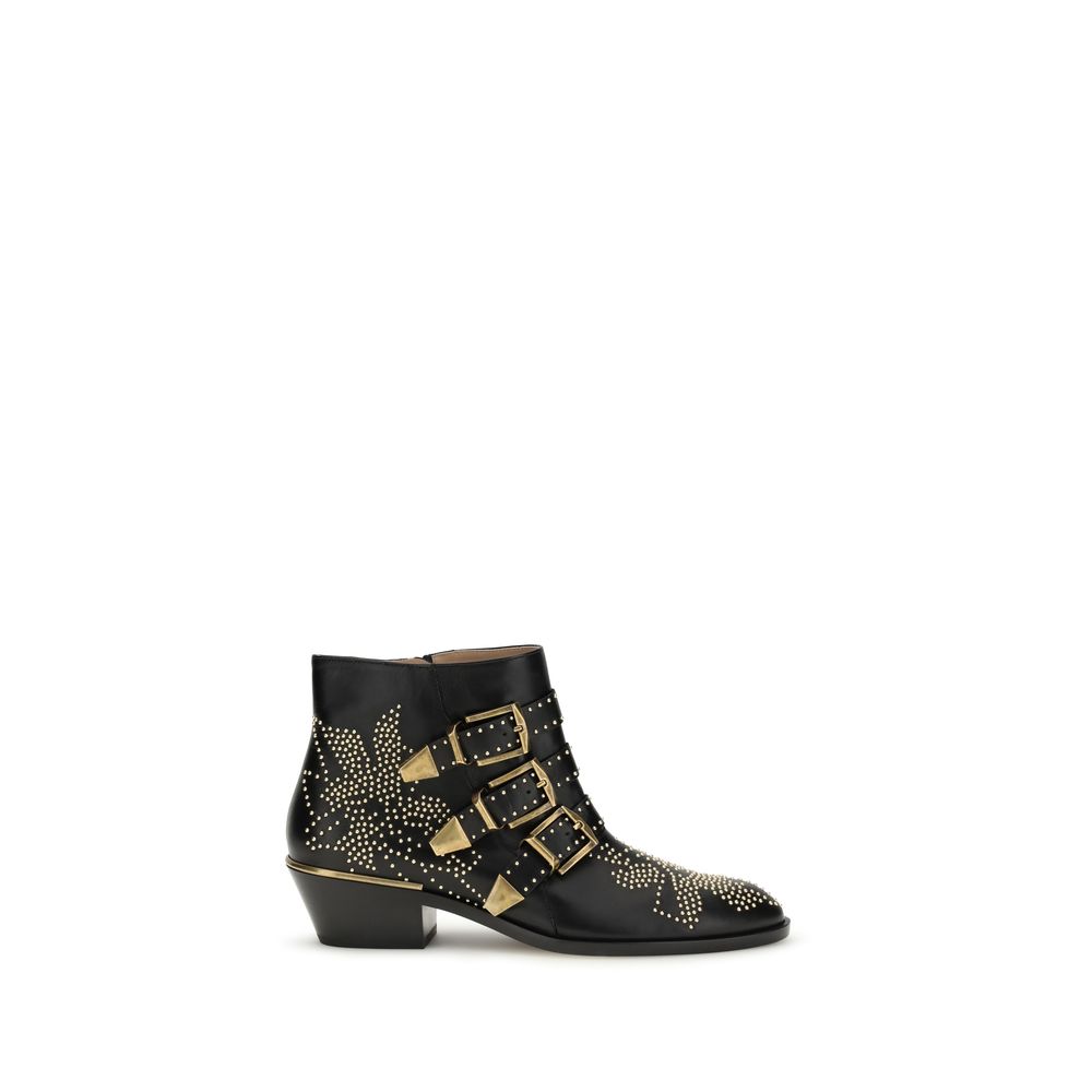 2026 New Arrival Chloé Black Calf Leather Bos Taurus Lace-Up Boots