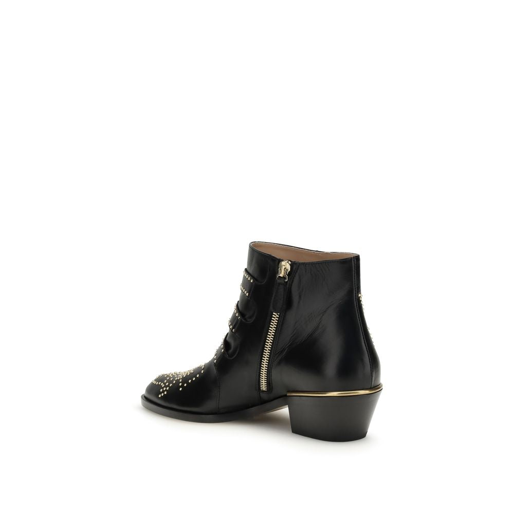 2026 New Arrival Chloé Black Calf Leather Bos Taurus Lace-Up Boots