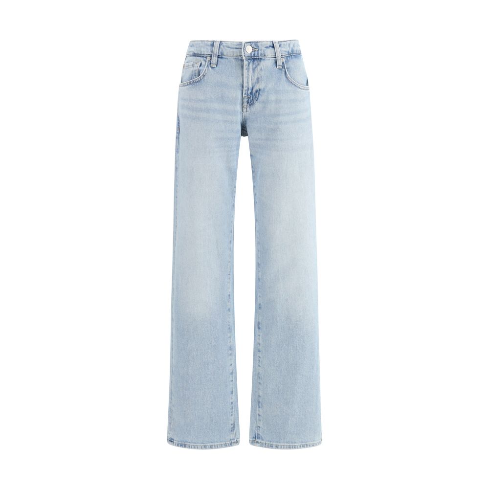 2026 New Arrival 7FOR Light Blue Cotton Straight-Leg Jeans