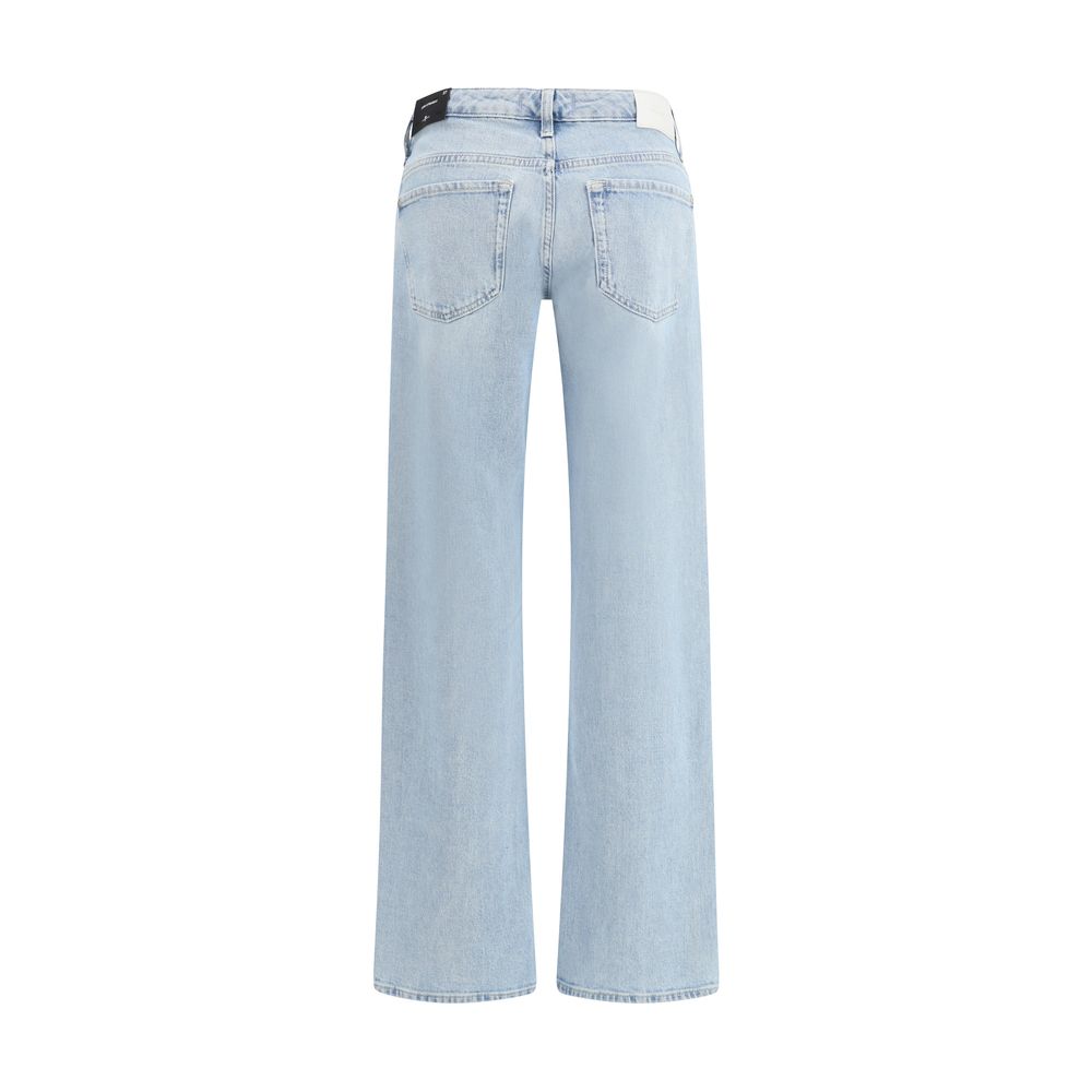 2026 New Arrival 7FOR Light Blue Cotton Straight-Leg Jeans