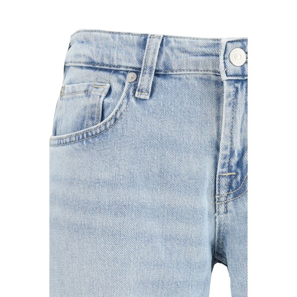 2026 New Arrival 7FOR Light Blue Cotton Straight-Leg Jeans