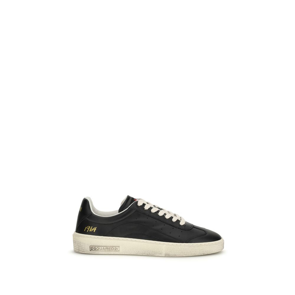 2026 New Arrival Dsquared² Black Calf Leather Bos Taurus Sneakers