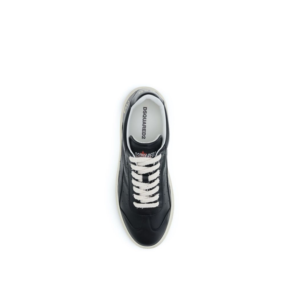2026 New Arrival Dsquared² Black Calf Leather Bos Taurus Sneakers